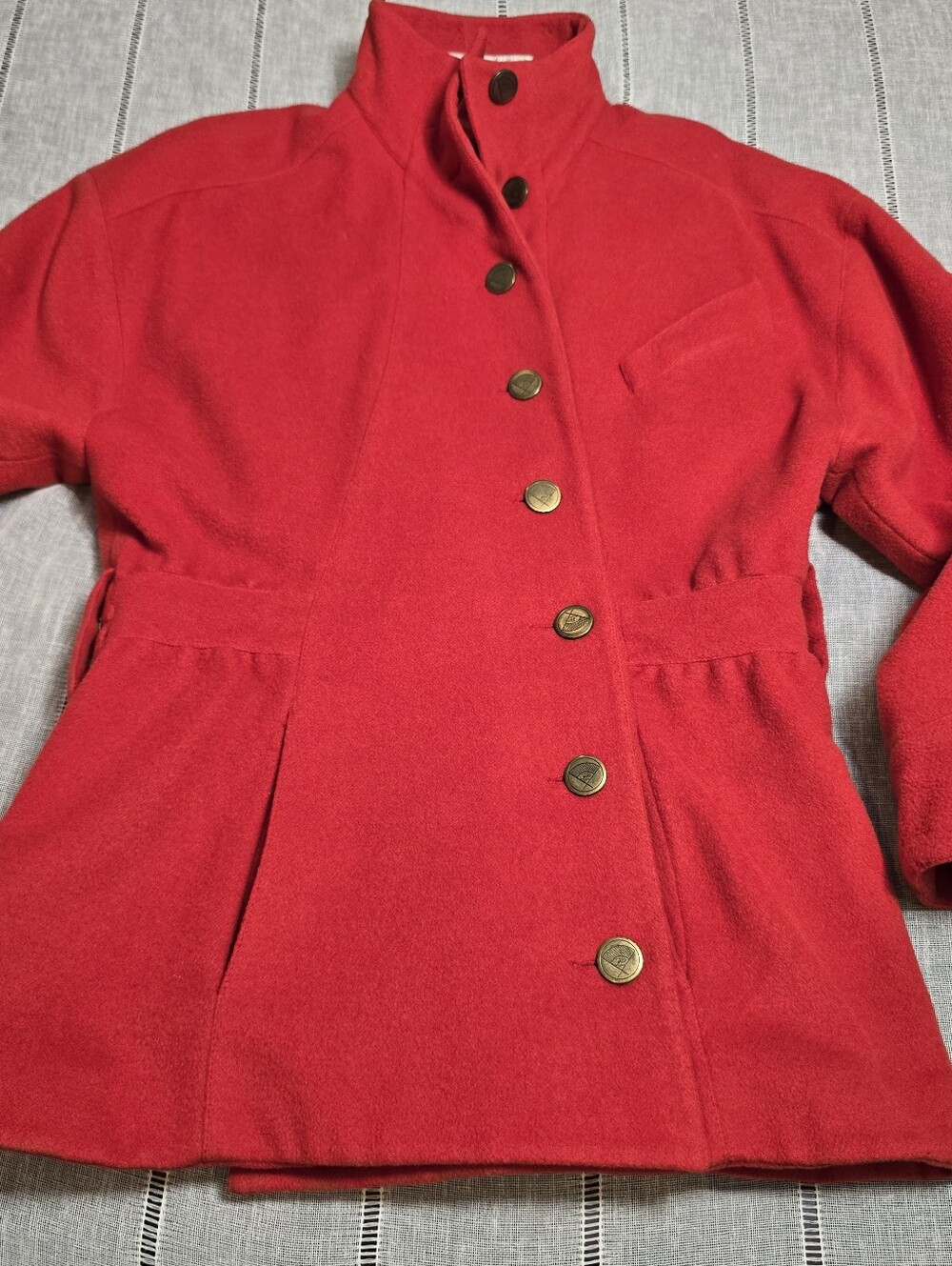 Vintage 80s Karl Lagerfeld France Red 100% Wool Coat Jacket Women's 38 ( Small) - Picture 12 of 16